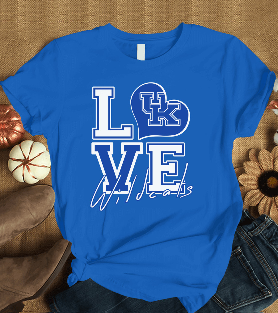 LOVE Kentucky Wildcats UK Heart Wildcats T-Shirt