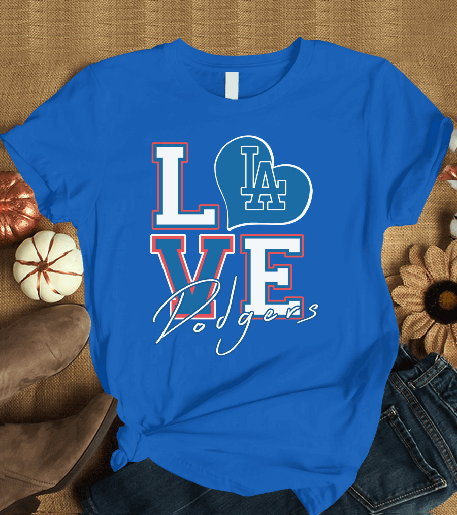 LOVE LA Dodgers Heart T-Shirt