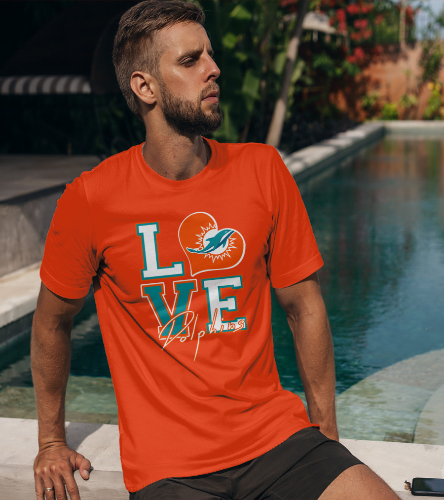LOVE Dolphins Miami Heart T-Shirt