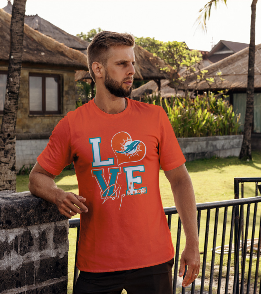 LOVE Dolphins Miami Heart T-Shirt