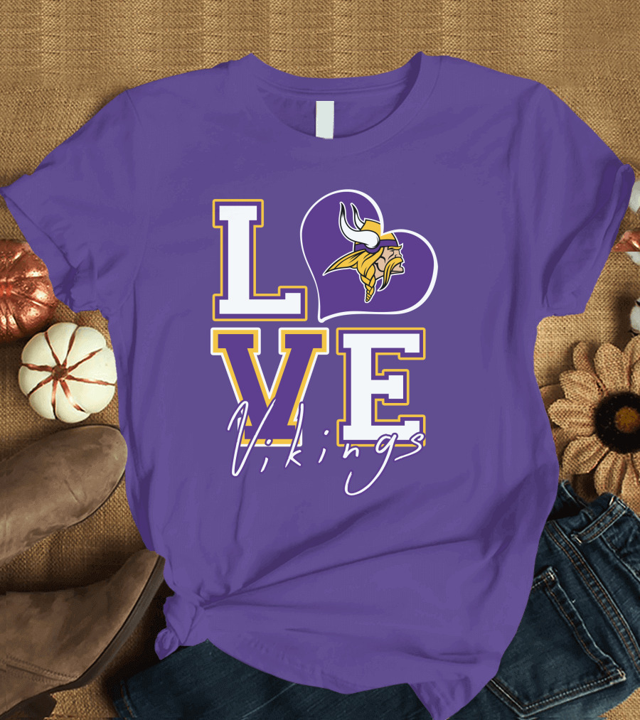 Love Minnesota Vikings Heart T-Shirt