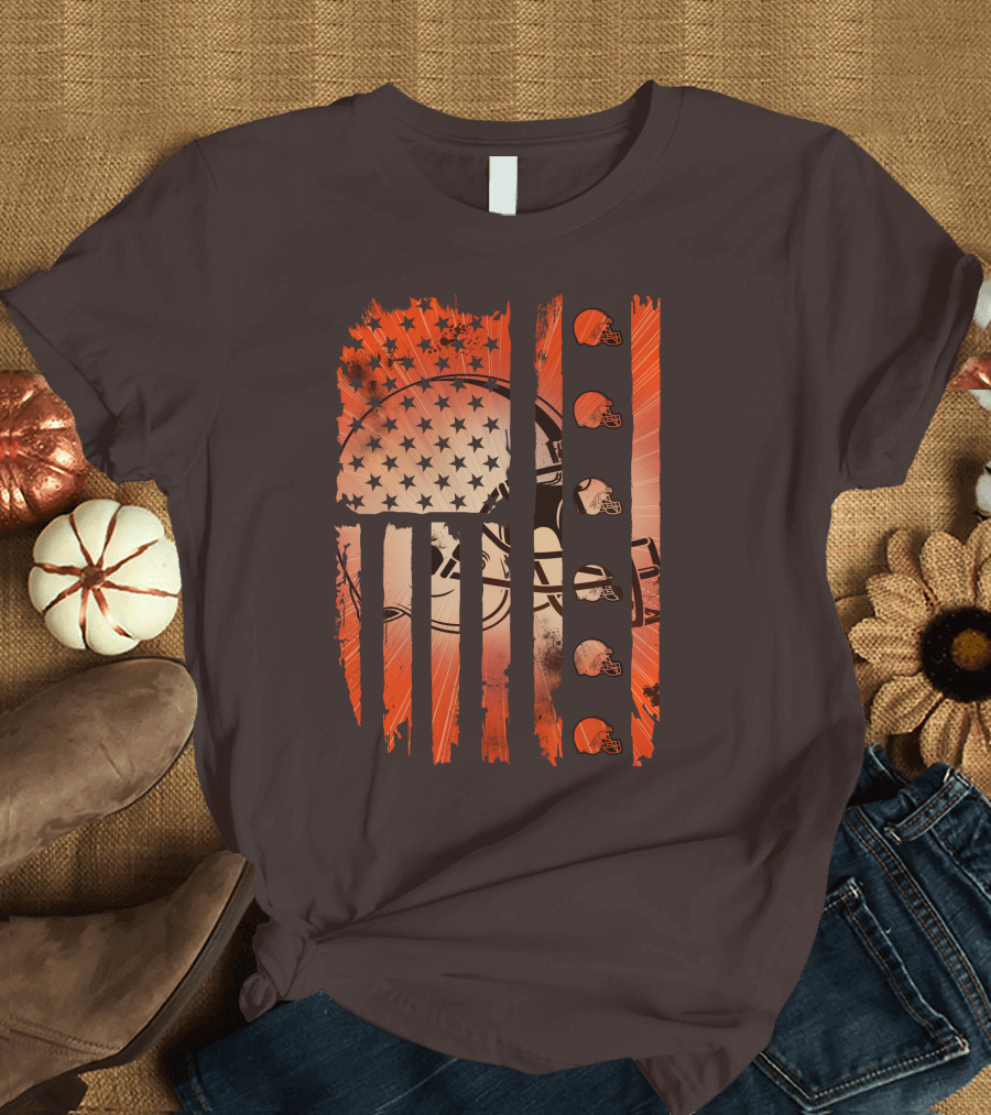 Cleveland Browns Helmet American Flag Edition T-Shirt