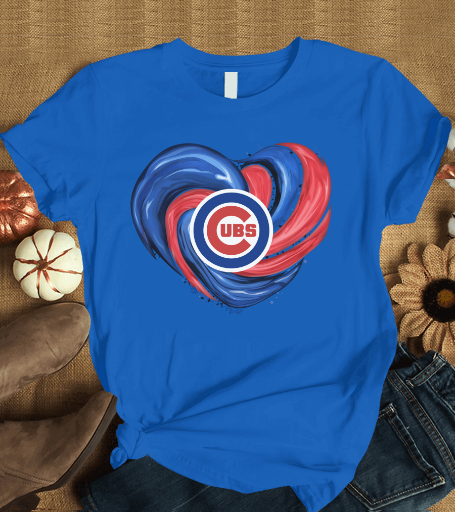 Cubs Heart Swirl Chicago Tornado T-Shirt