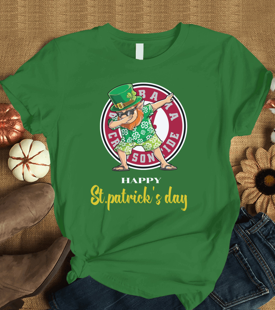 Alabama Crimson Tide Happy St Patrick's Day Dabbing Leprechaun T-Shirt
