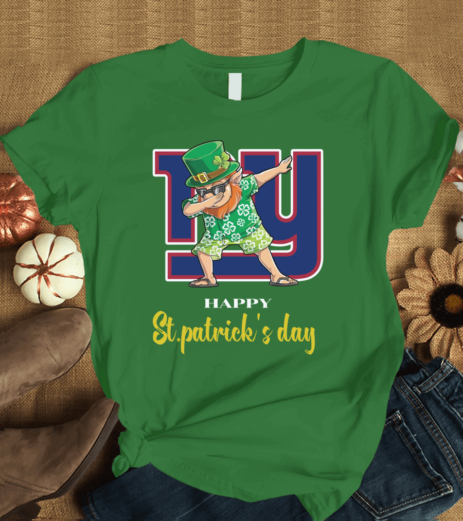 Happy St. Patrick's Day New York Giants Dabbing Leprechaun T-Shirt
