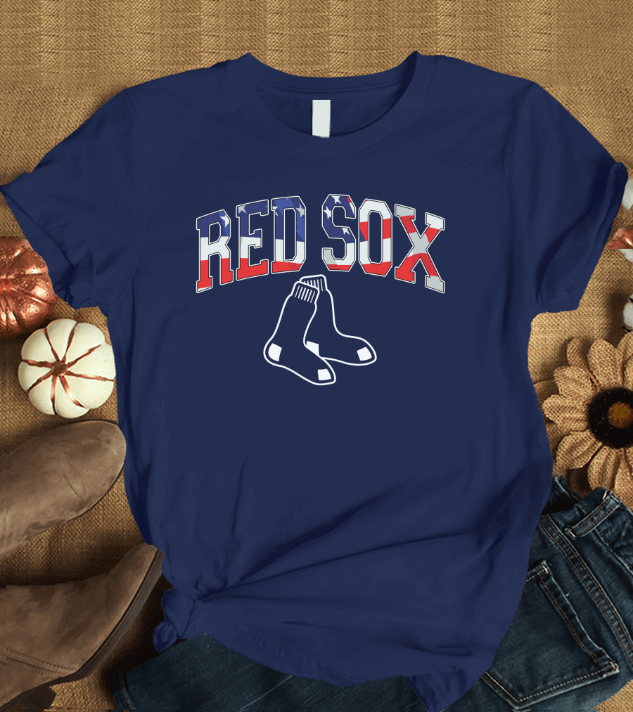 Boston Red Sox American Flag Socks T-Shirt