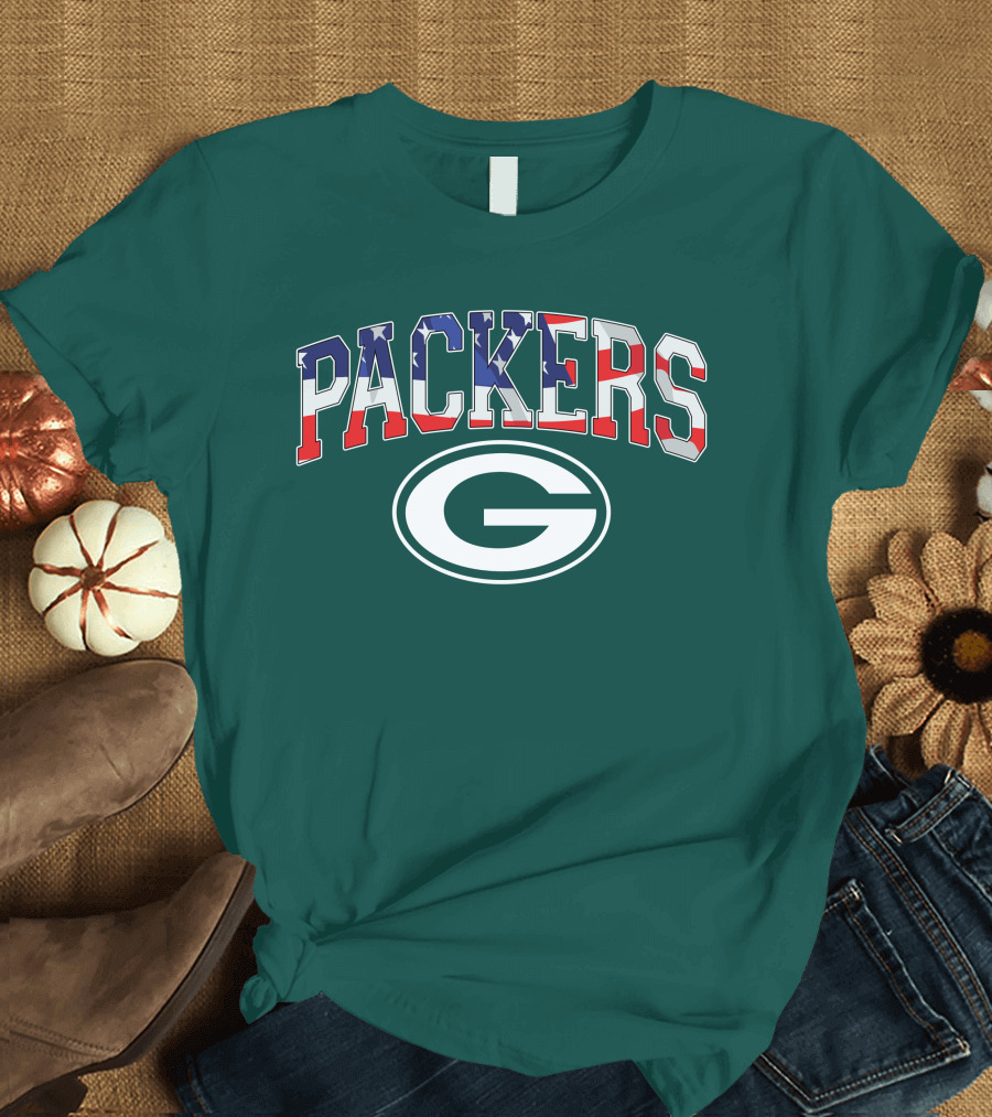 Packers G Logo American Flag T-Shirt