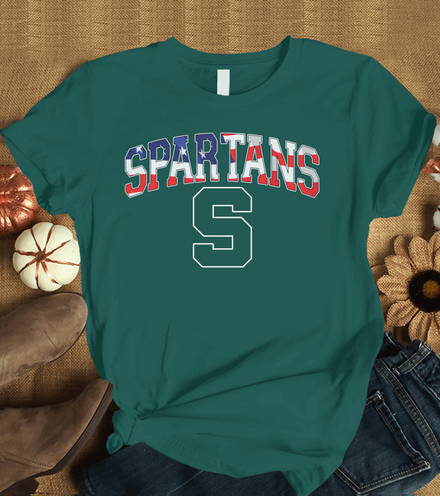 SPARTANS American Flag S T-Shirt