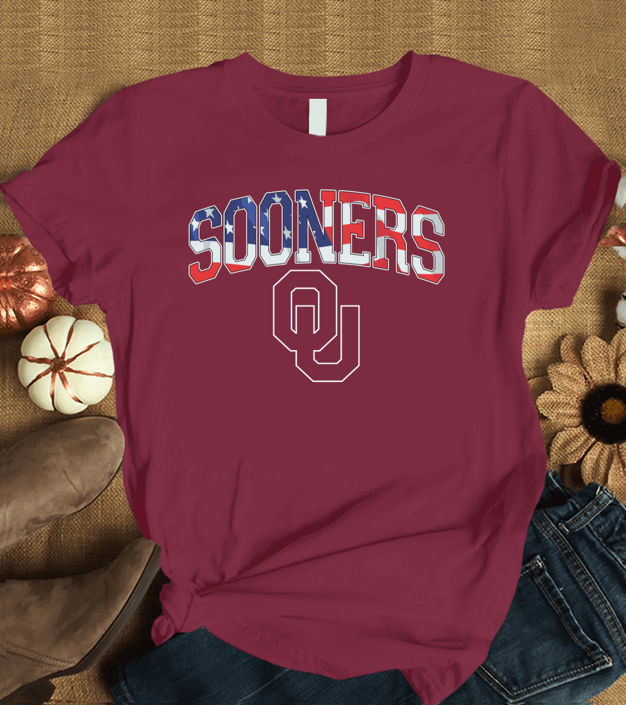 Sooners American Flag OU T-Shirt
