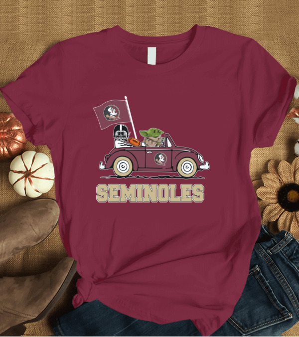 T-Shirt: Seminoles Darth Vader Baby Yoda Driving Florida State Star Wars T-Shirt Seminoles Darth Vader Baby Yoda Driving Florida State Star Wars T-Shirt