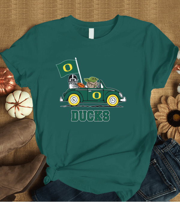 T-Shirt: Oregon Ducks Darth Vader Baby Yoda Car Star Wars Football T-Shirt Oregon Ducks Darth Vader Baby Yoda Car Star Wars Football T-Shirt