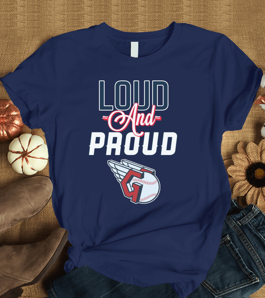 Loud and Proud Cleveland Guardians Winged Baseball T-Shirt