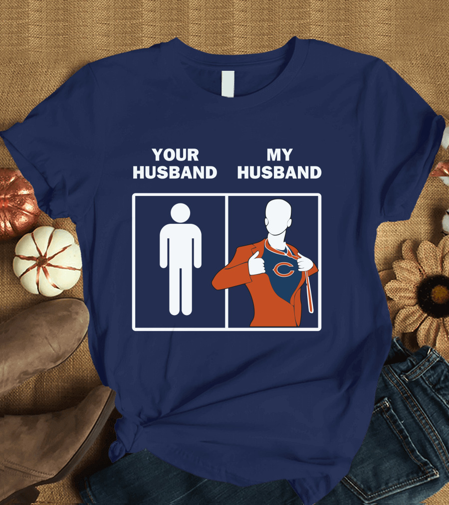 Chicago Bears My Husband Superman Logo Parody Your Husband T-Shirt