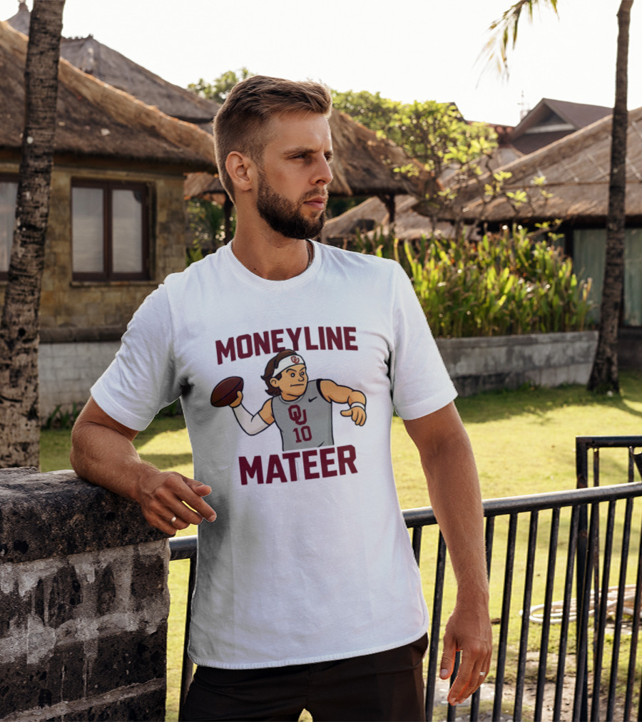 Moneyline Mateer OU Football Throwing Action T-Shirt