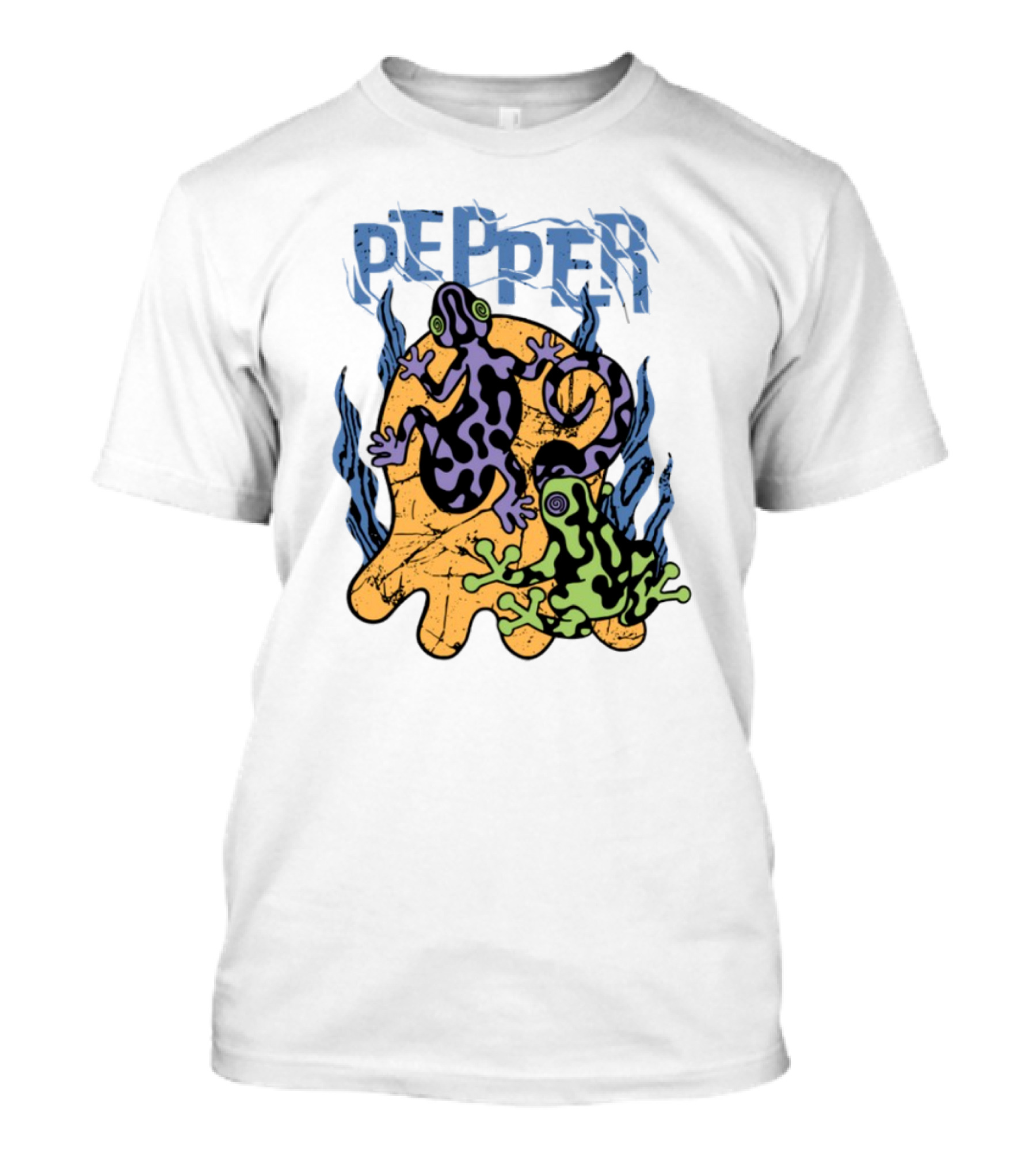 Pepper Skullconut Amphibians Psychedelic Frogs Graphic T-Shirt