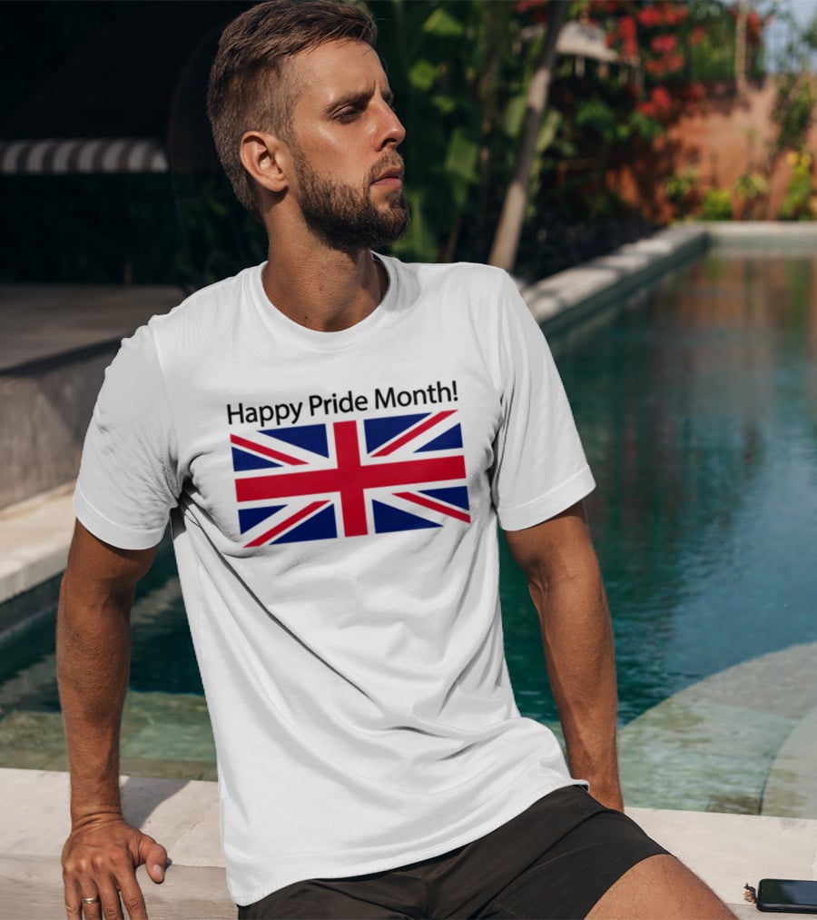 UK Flag Illegalshirts Happy Pride Month American Flag T-Shirt