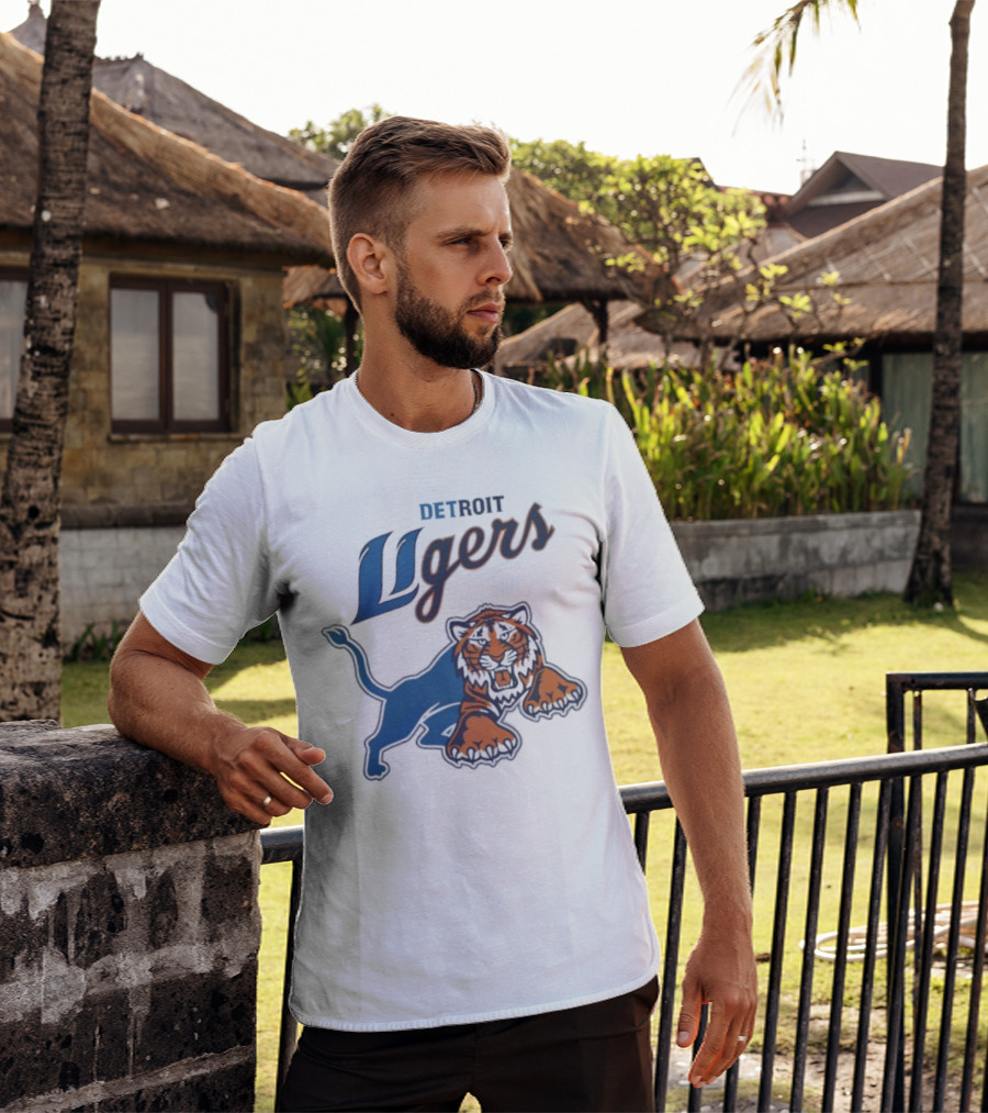 Detroit Store Detroit Ligers Tiger Hybrid Sports Mascot T-Shirt