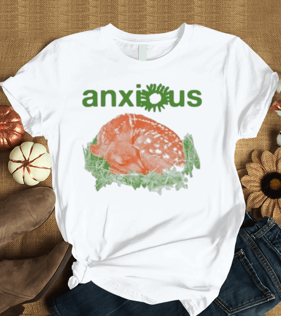 Anxious Baby Doe Deer In Grass Survivor Mood T-Shirt