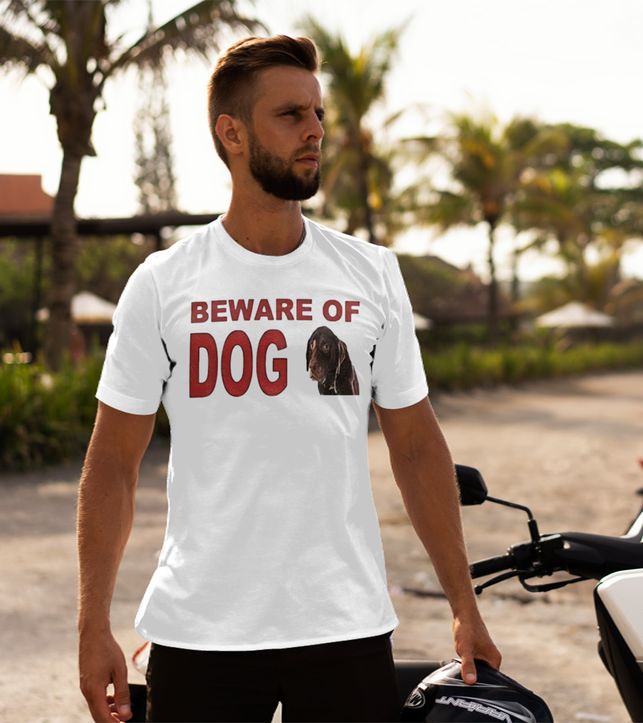BEWARE OF DOG Meme Vintage Humor T-Shirt