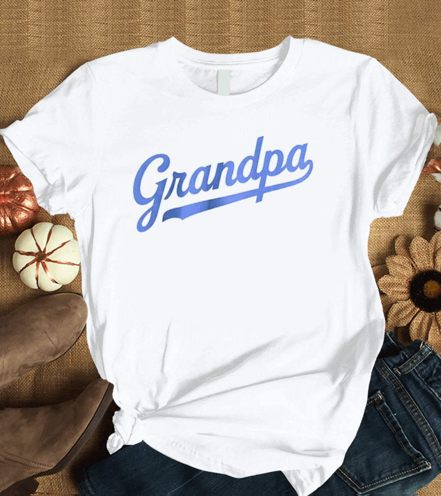 LA Dodgers Baseball Grandpa Styled Text T-Shirt