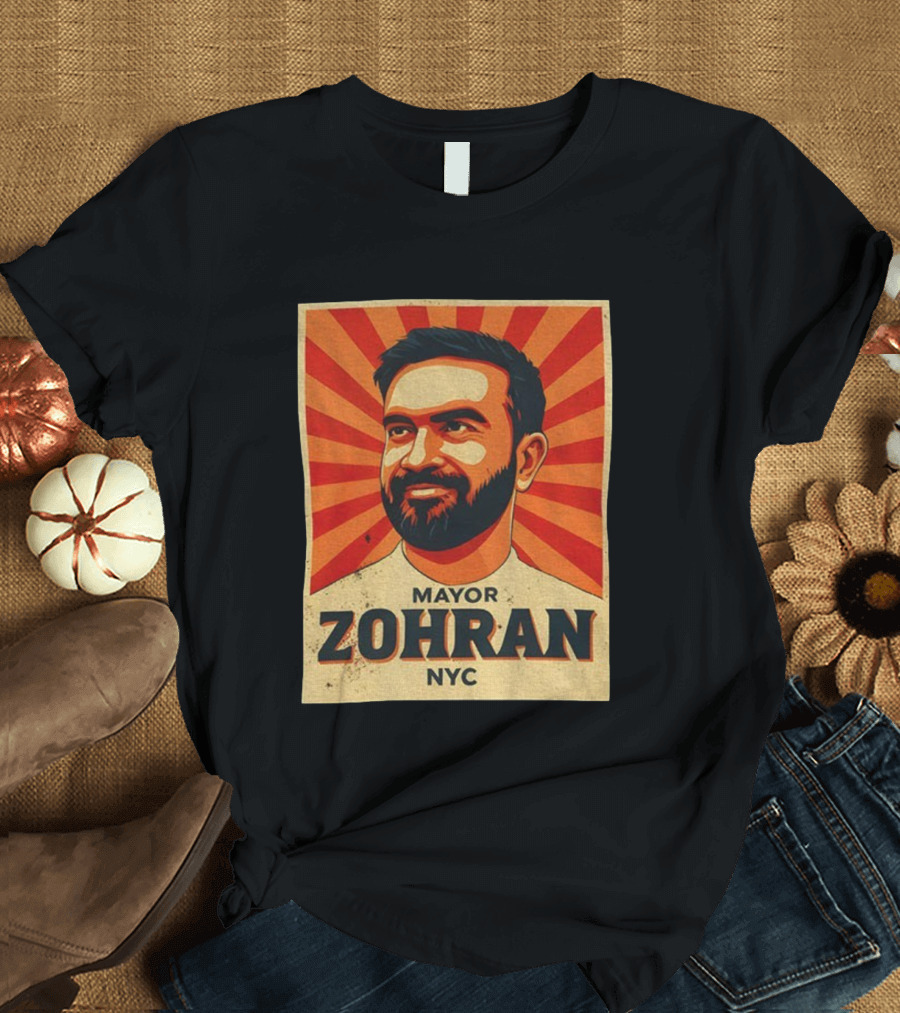 MAYOR ZOHRAN NYC Vintage Political Campaign Retro Style T-Shirt