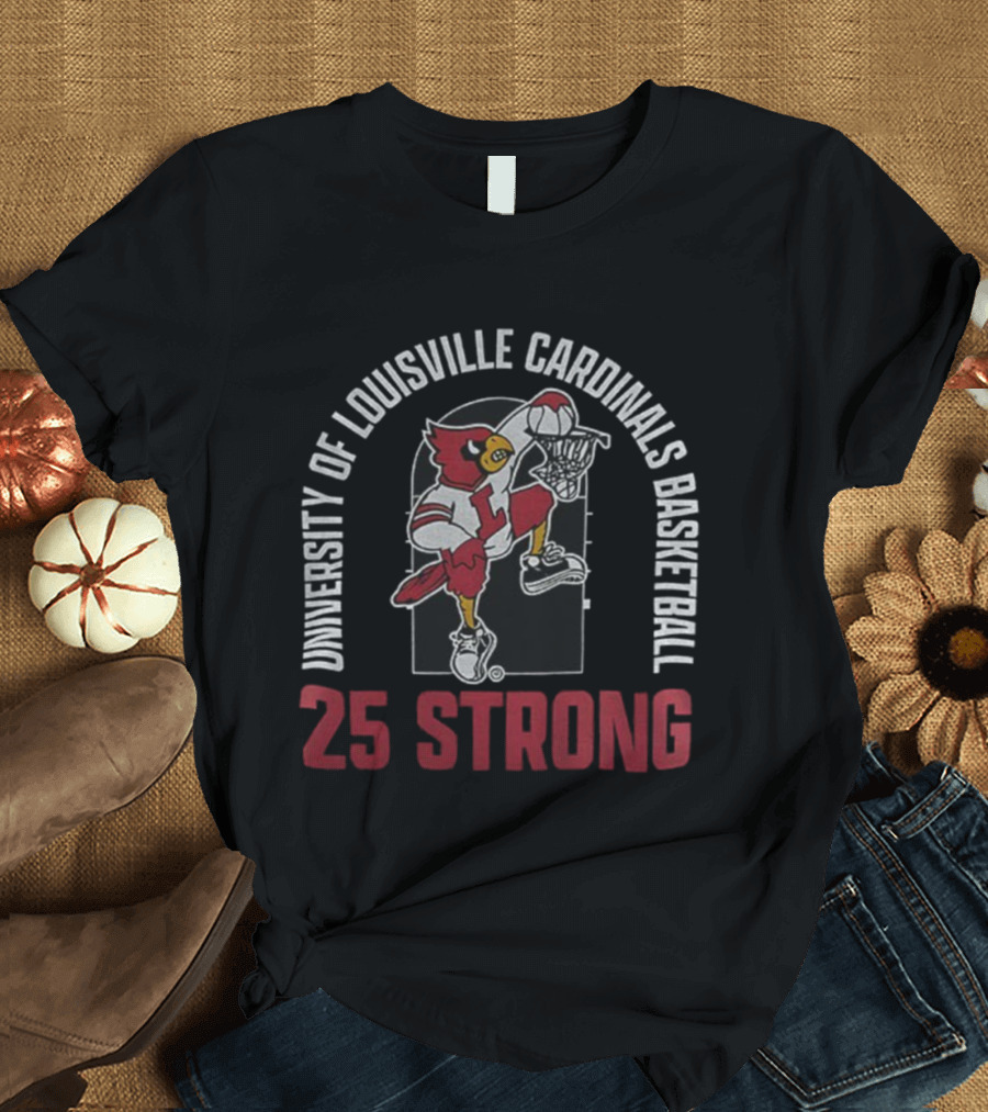 University Of Louisville Cardinals Basketball 25 Strong Vintage Style T-Shirt