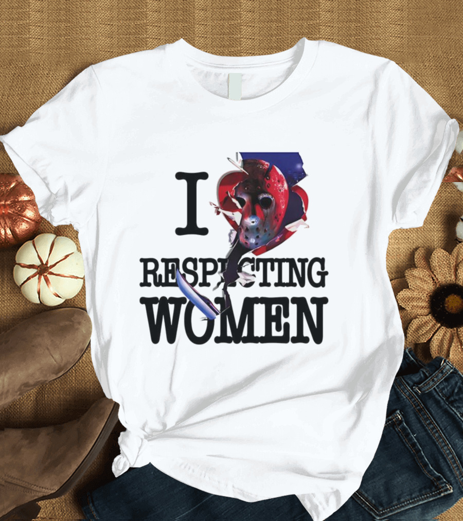 Jason Voorhees I Love Respecting Women Mask Knife T-Shirt