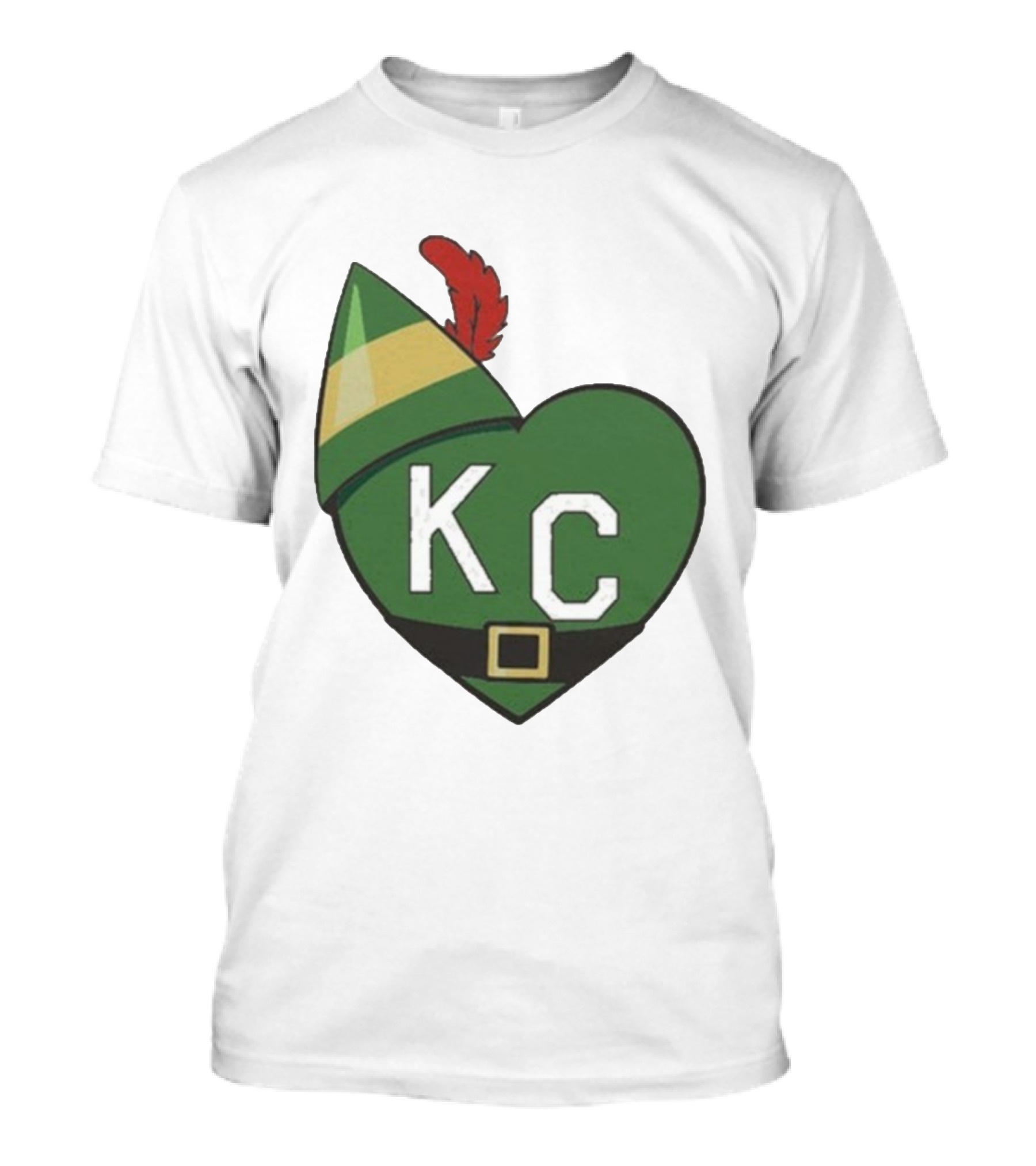 Cheerful KC Elf Heart Christmas Hat T-Shirt