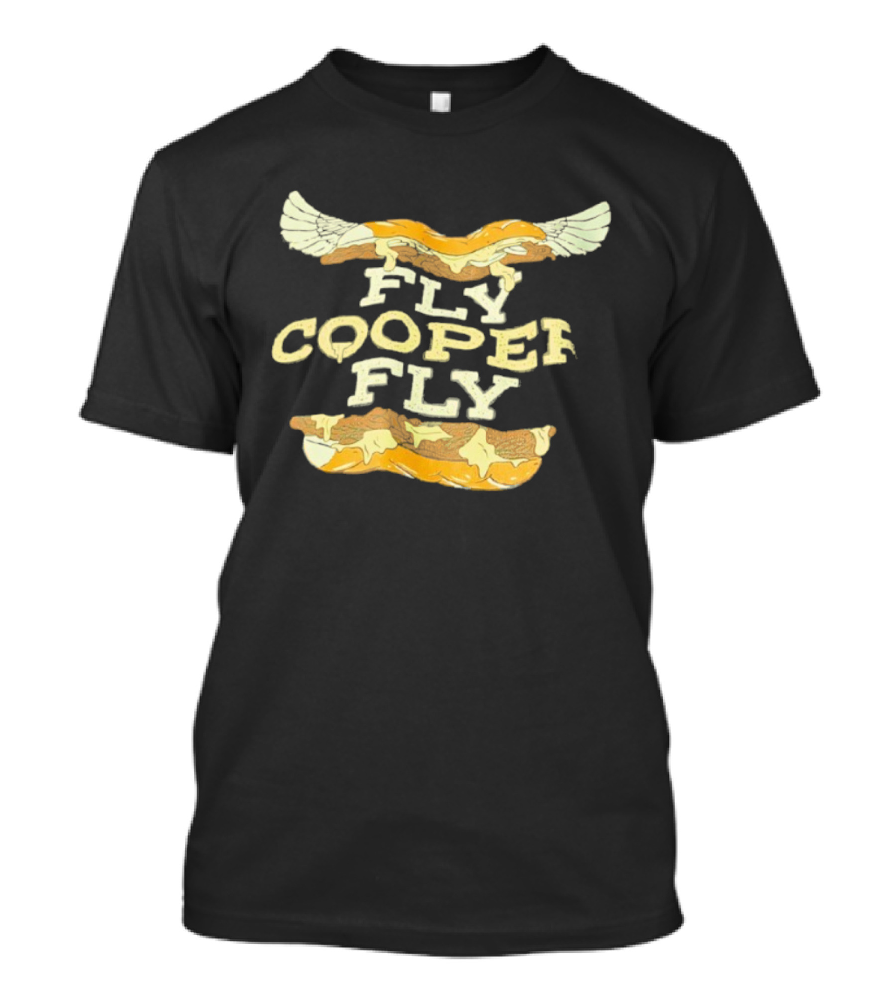 Fly Cooper Fly Cheesesteak Wings Football Theme T-Shirt