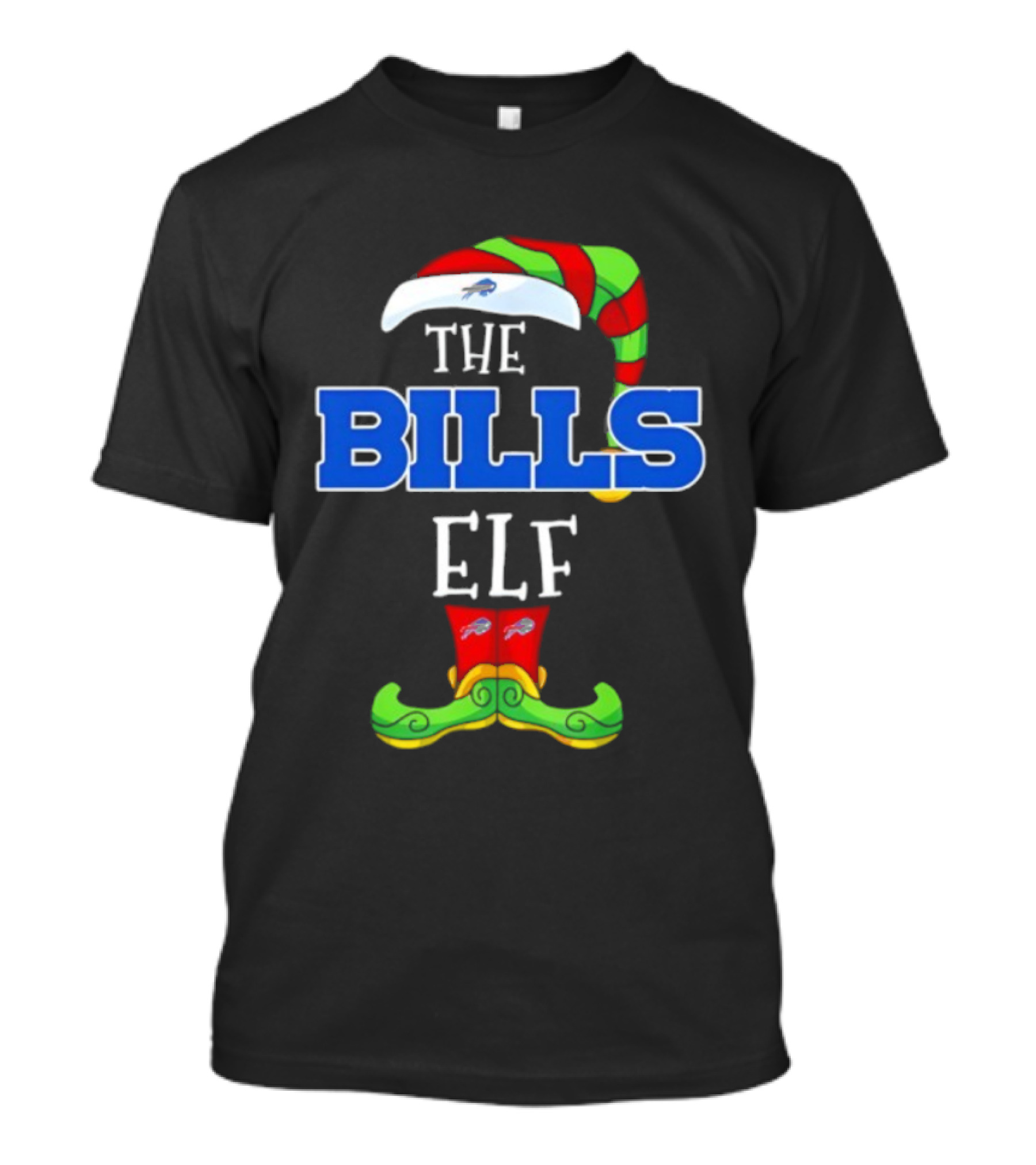 Buffalo Bills Christmas Elf Hat And Boots Holiday Fan Gear T-Shirt