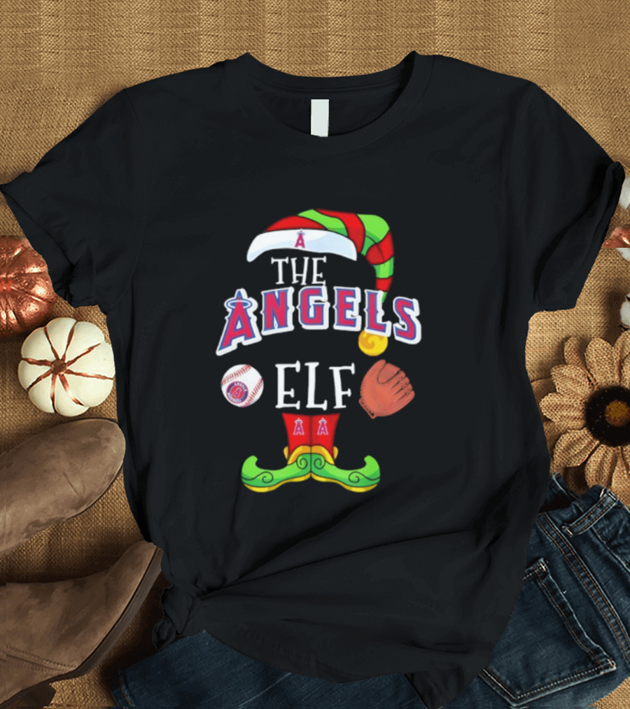 Los Angeles Angels The Elf Christmas Baseball Holiday T-Shirt