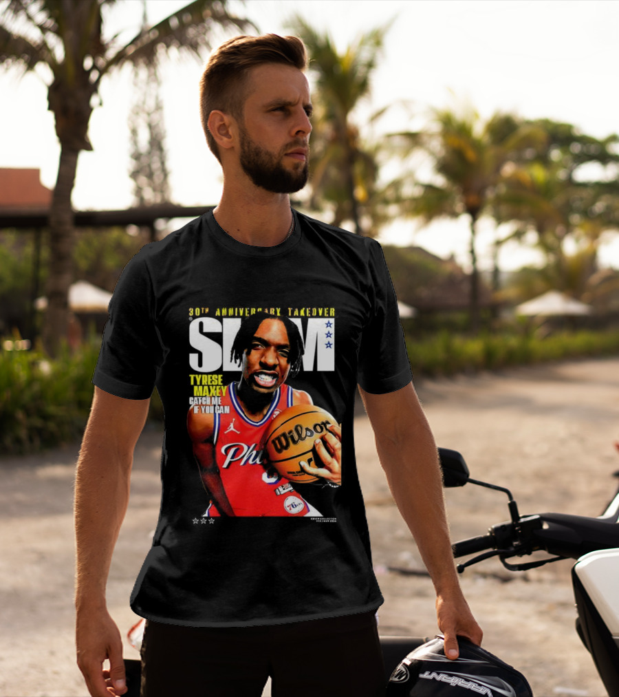 Tyrese Maxey SLAM 30th Anniversary Philadelphia Takeover T-Shirt