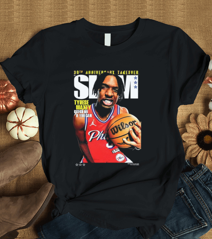 Tyrese Maxey SLAM 30th Anniversary Philadelphia Takeover T-Shirt
