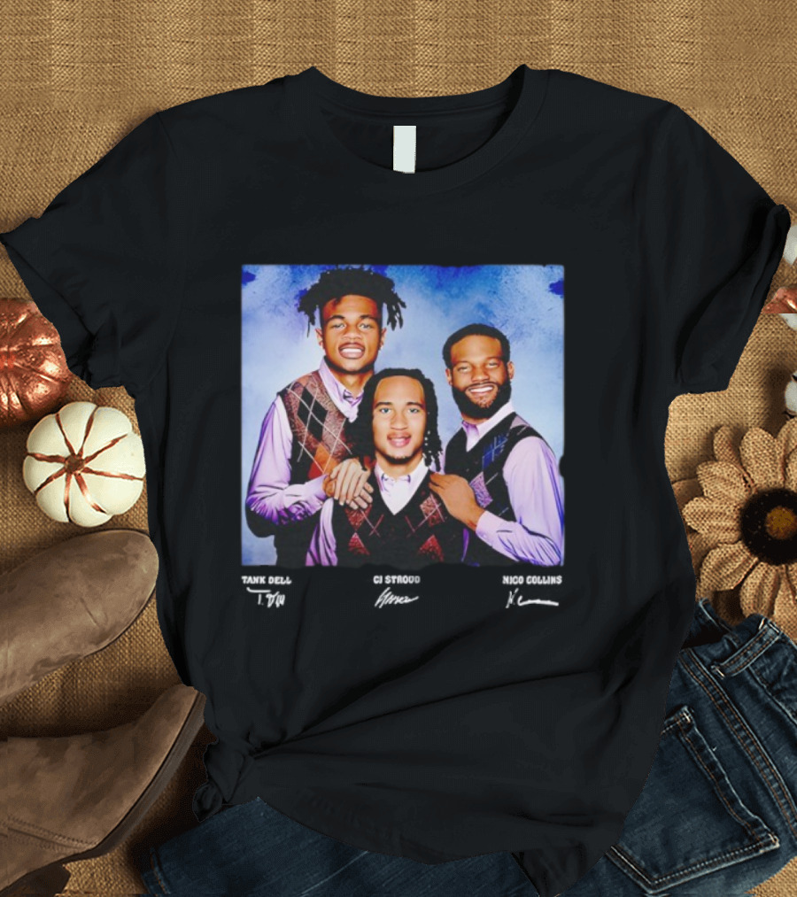 Nico Collins CJ Stroud Tank Dell Step Brothers Houston Texans NFL Players Portrait T-Shirt