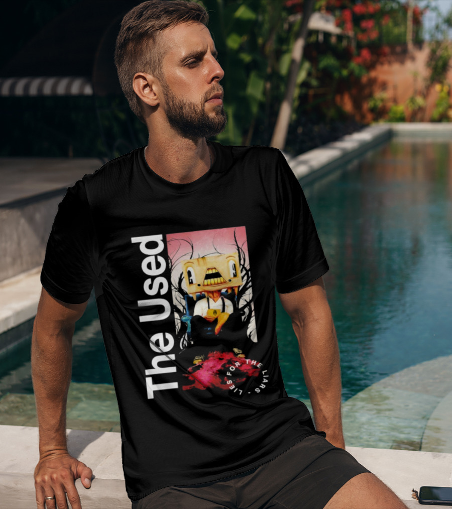 The Used Lies For The Liars Album Art Character Box Head With Blood Splatter T-Shirt