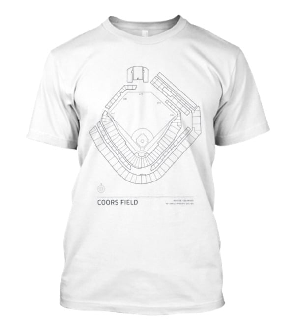 Coors Field Stadium Blueprint Denver Colorado Seating Capacity T-Shirt