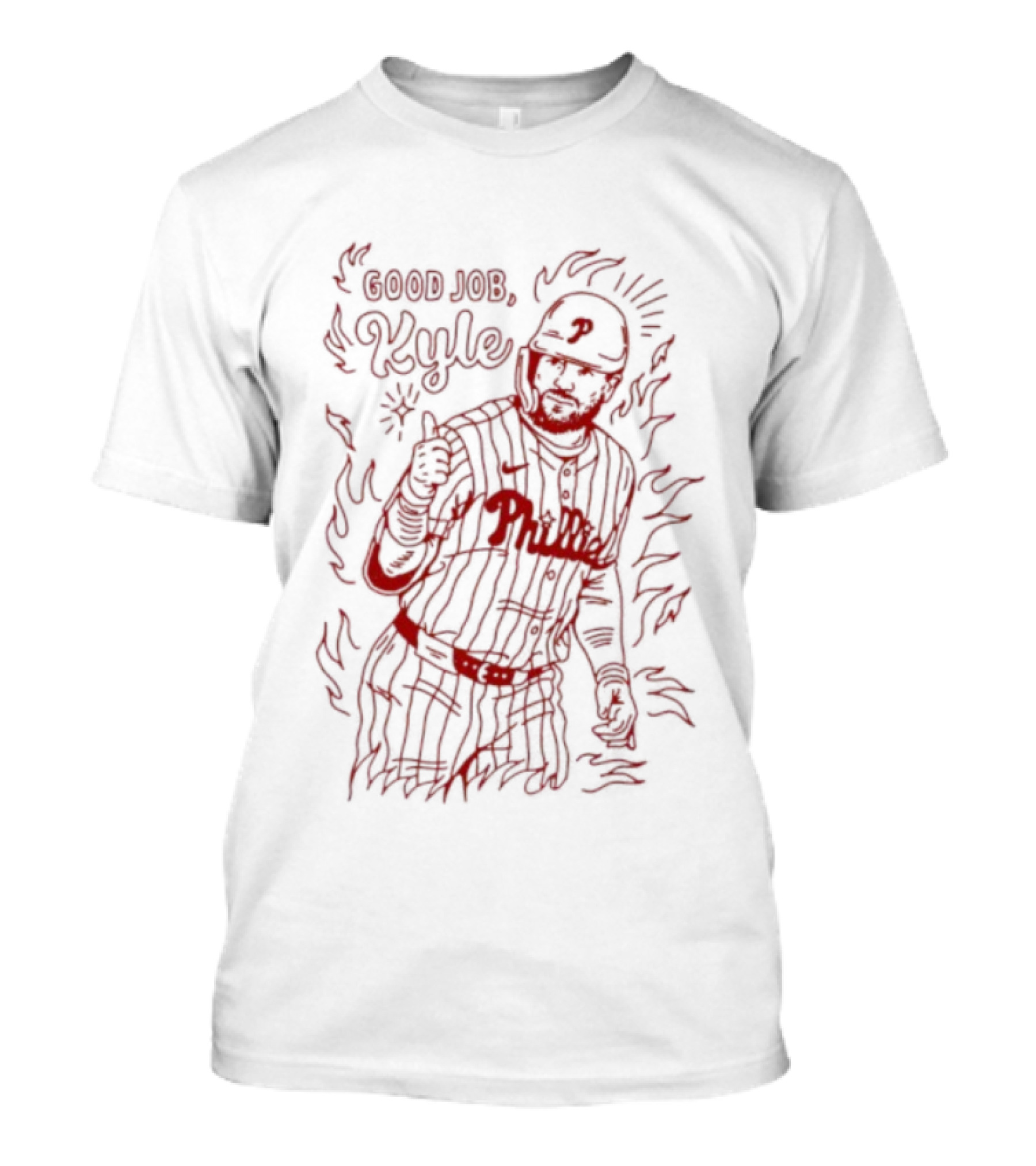 Good Job Kyle Schwarber Philadelphia Phillies Baseball Player Drawing T-Shirt