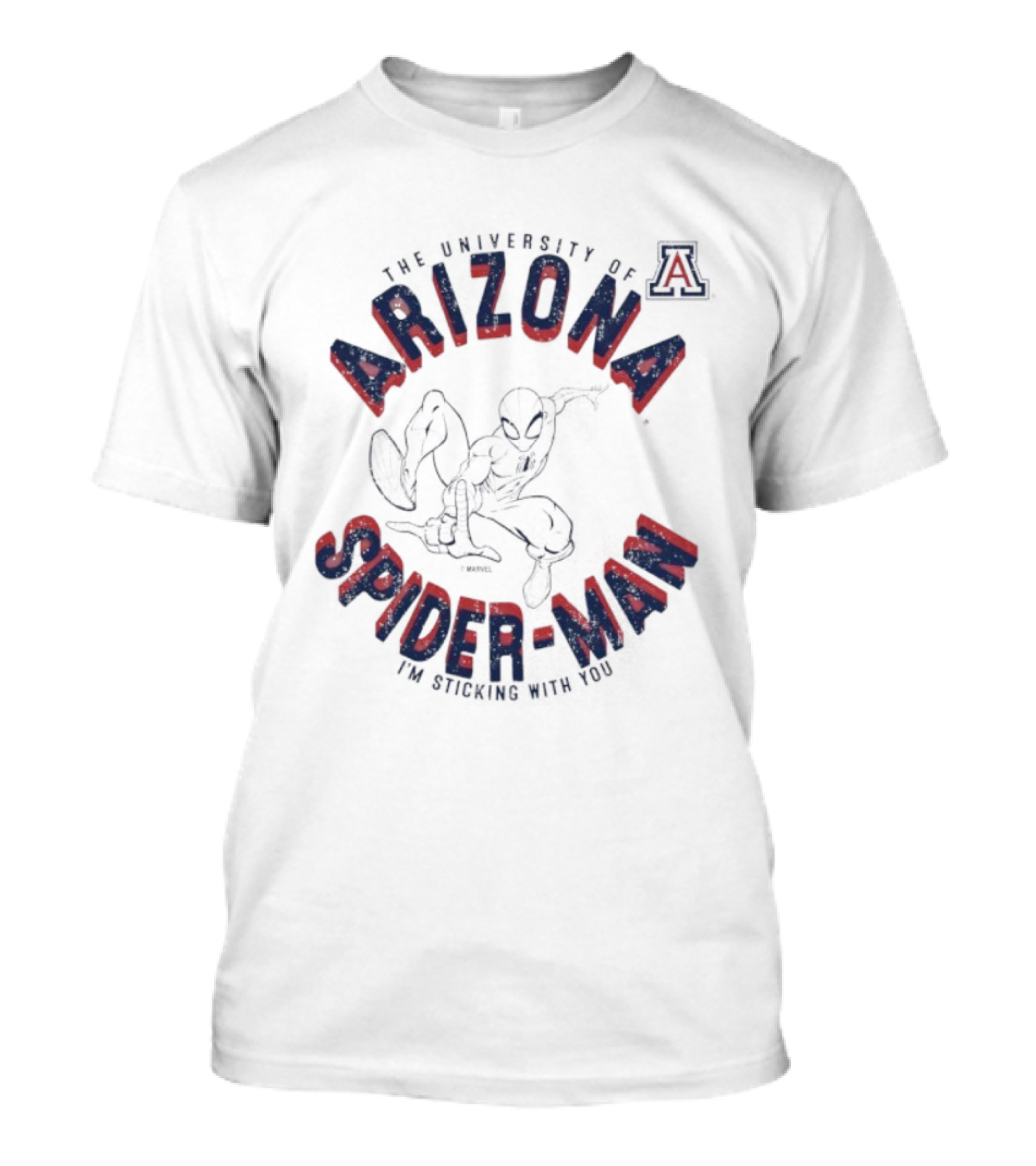 The University Of Arizona Spiderman Marvel I'm Sticking With You T-Shirt