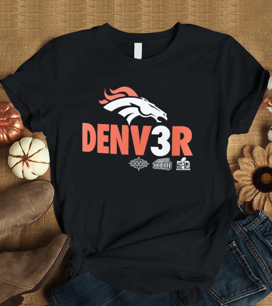 Denver Broncos Denv3r NFL Football Team Championship Fan T-Shirt