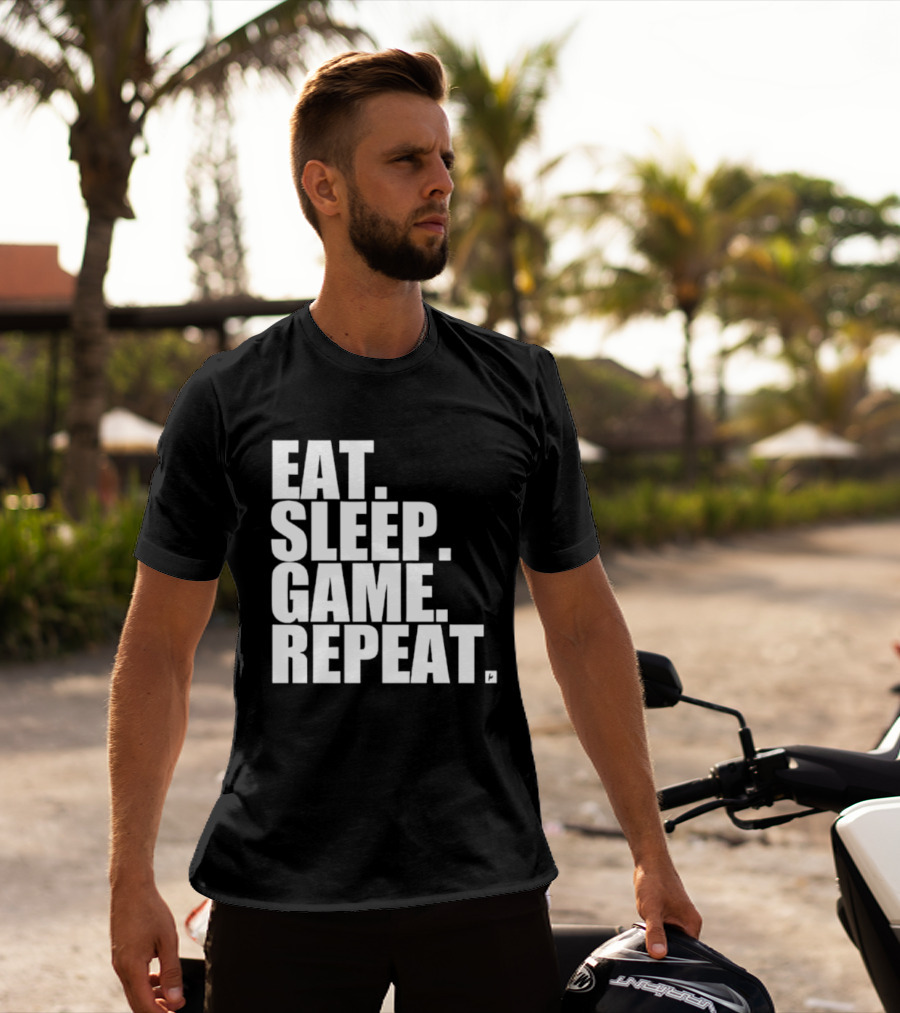 Eat Sleep Game Repeat Gamer Lifestyle Phrase T-Shirt