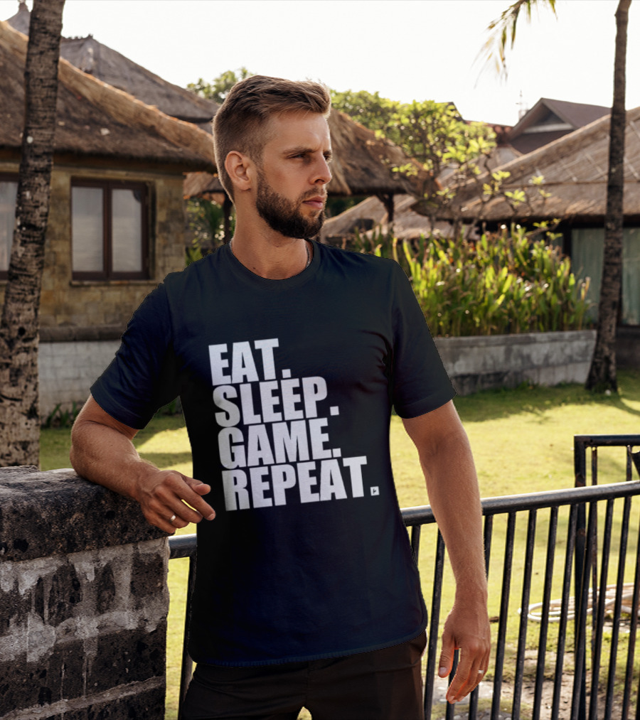 Eat Sleep Game Repeat Gamer Lifestyle Phrase T-Shirt