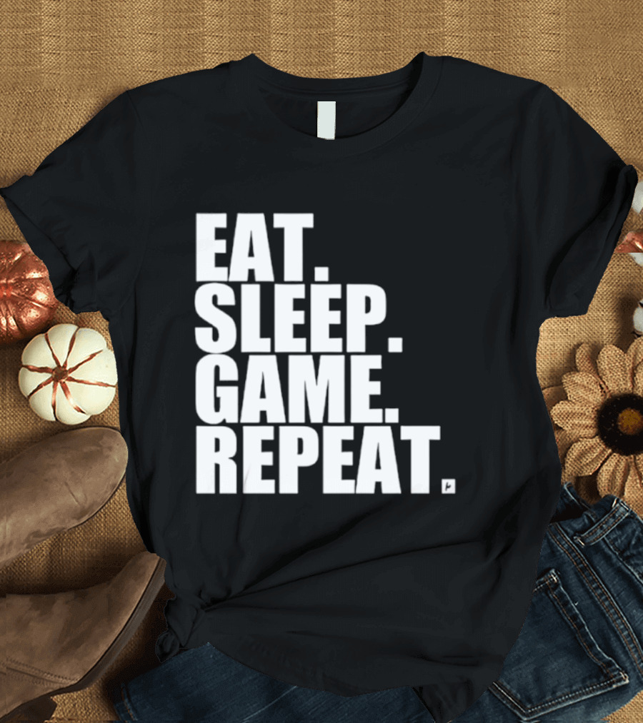 Eat Sleep Game Repeat Gamer Lifestyle Phrase T-Shirt