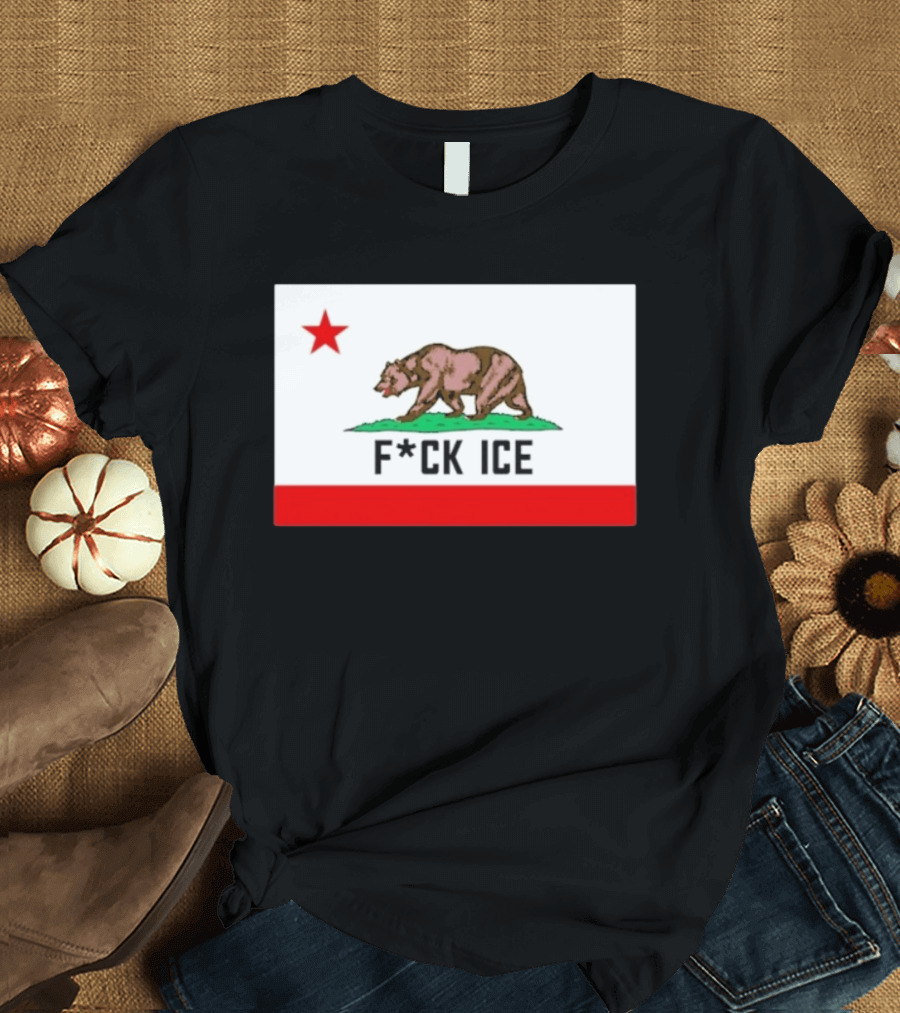 F*ck Ice Bear Flag California T-Shirt