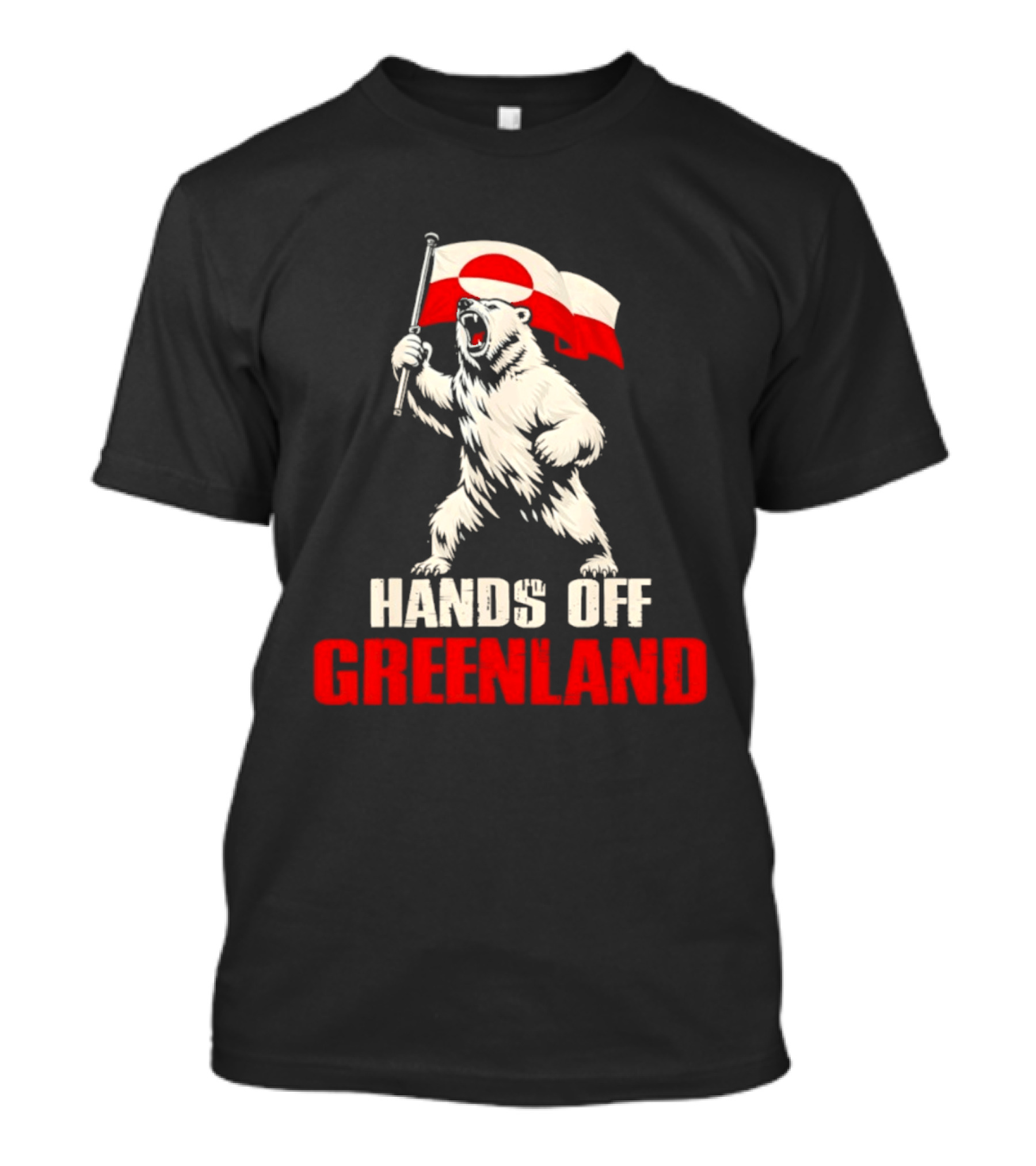 Hands Off Greenland Flag Bear Support Greenland T-Shirt