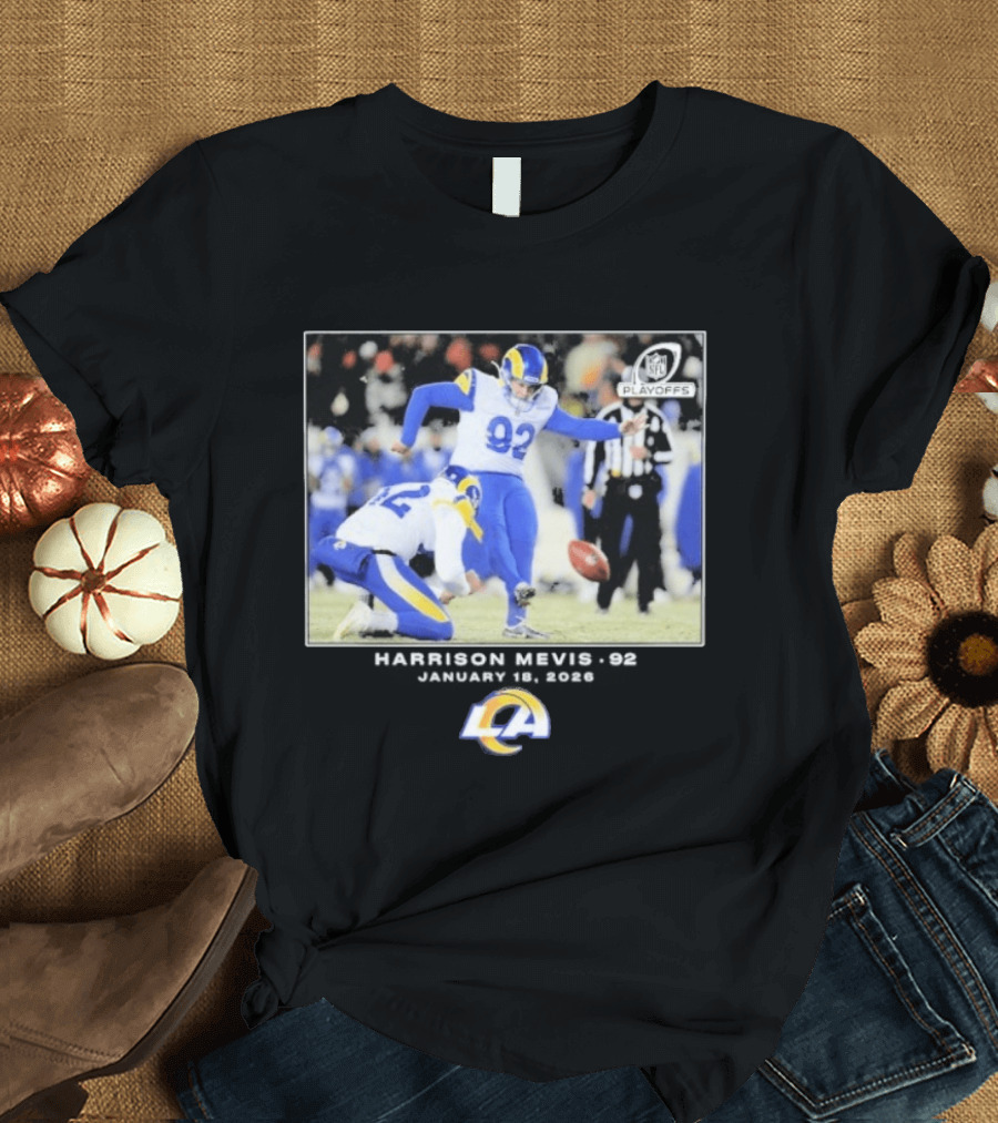 Harrison Mevis Los Angeles Rams NFL Playoffs Kick 92 T-Shirt