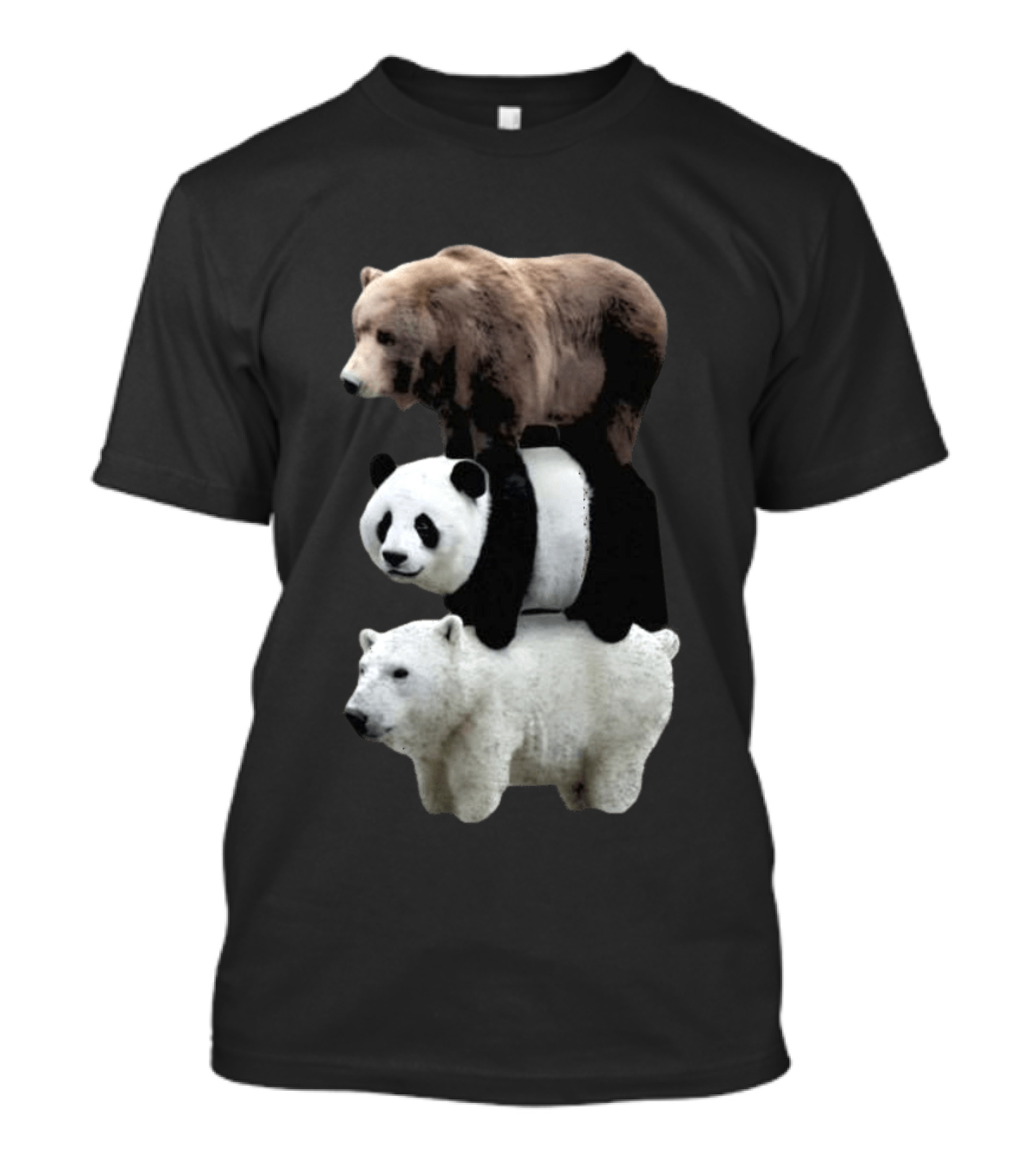 We Bears Realistic Stacked Brown Panda Polar Bears T-Shirt