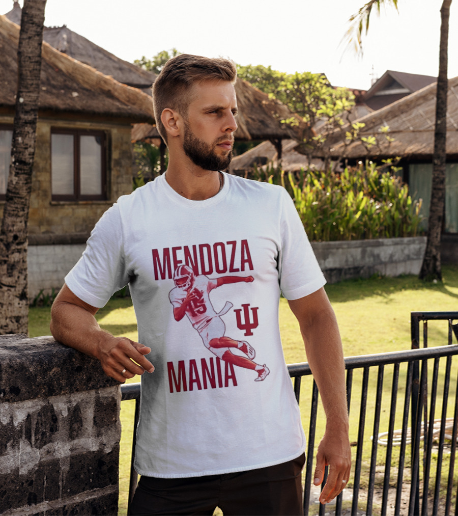 Mendoza Mania Indiana Hoosiers Football Player Action Icon IU T-Shirt