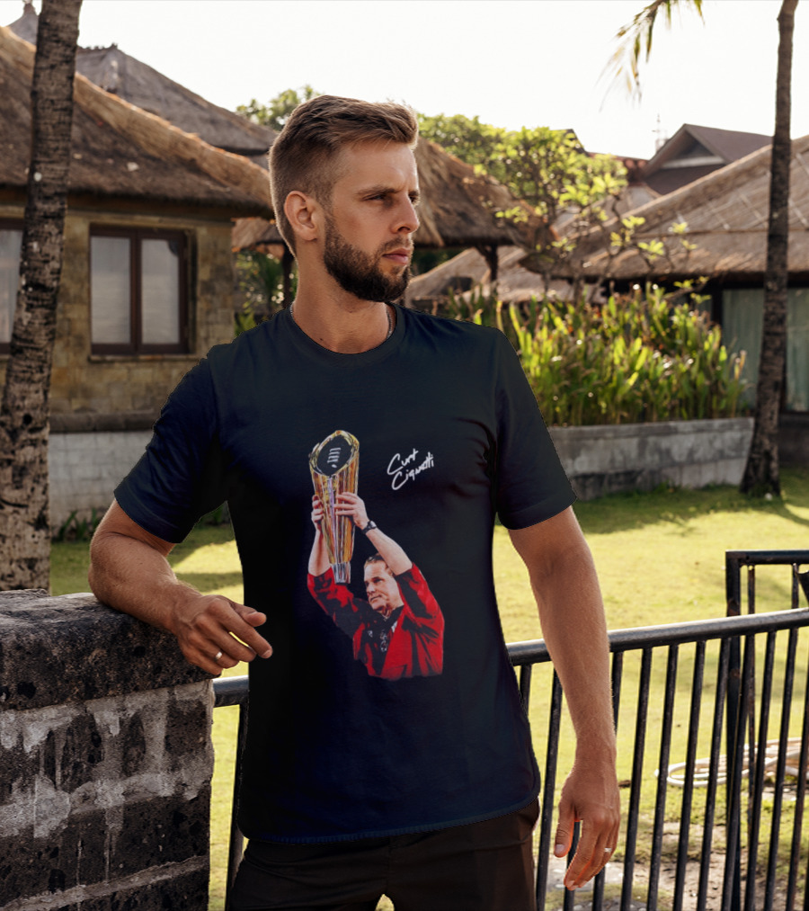 Curt Cignetti Trophy Hoist Indiana Hoosiers Coaching Legend T-Shirt