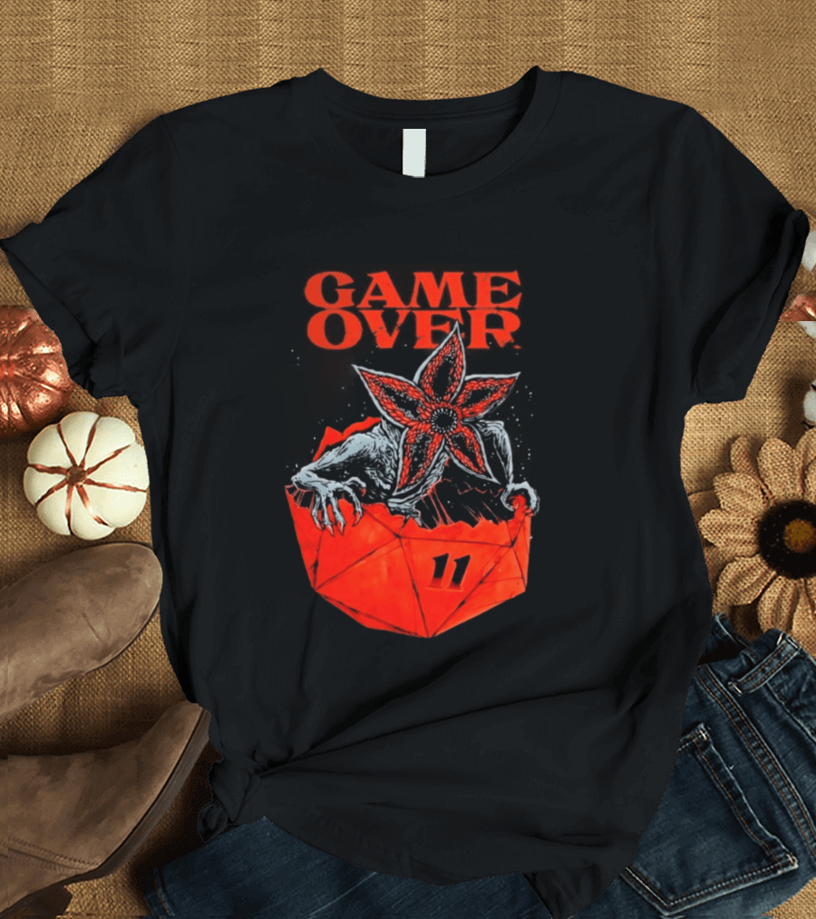 Game Over Stranger Things Demogorgon Eleven Dice T-Shirt