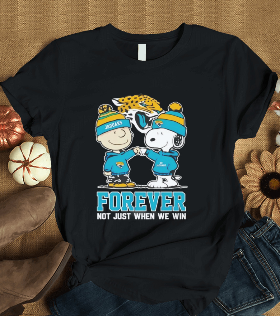 Charlie Brown Snoopy Jaguars Forever Not Just When We Win T-Shirt